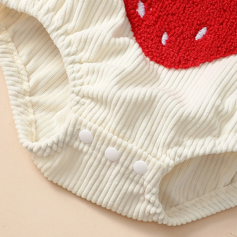 Детский летний комбинезон без рукавов с вышивкой в виде радуги/клубники