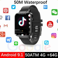 new 5atm waterproof 4g smart watch wifi android 9 1 os sim video camera call men women smartwach app download 128g dual system