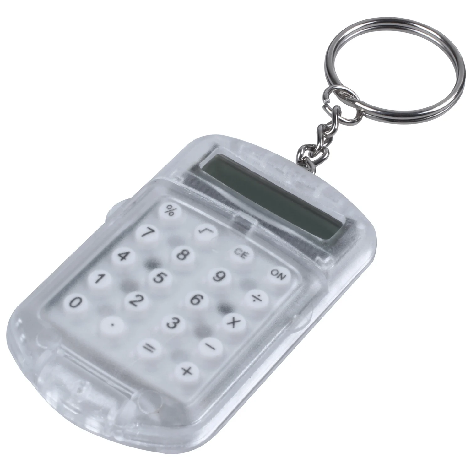 

Прозрачный пластиковый корпус 8 цифр электронный мини-калькулятор w брелок