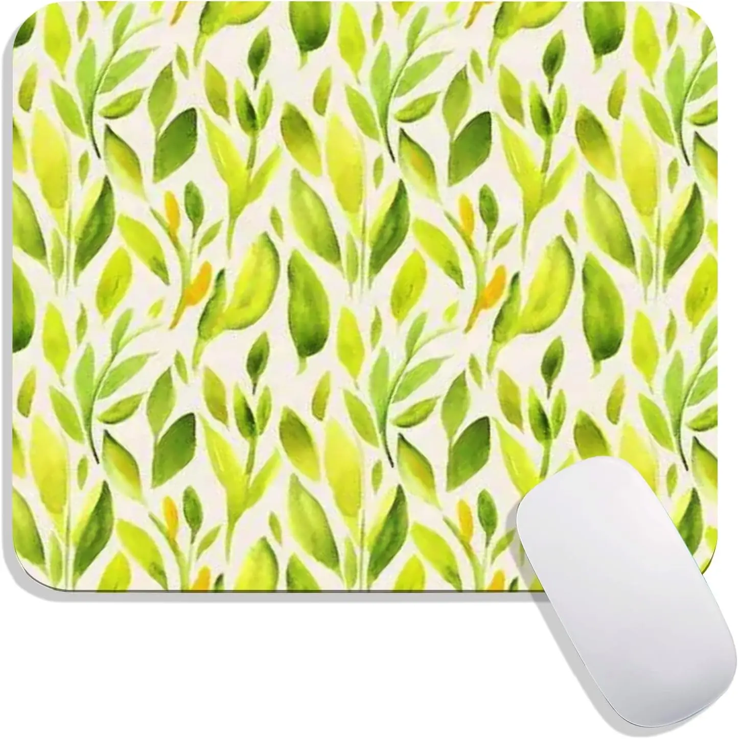 

Green Leaves Mouse Pad Personalized Premium-Textured Mousepads Design Non-Slip Rubber Base Computer Mouse Pads 9.7x7.9 In