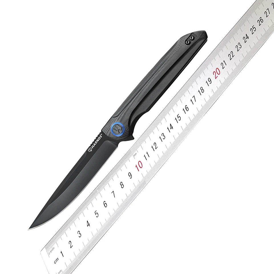 

HARNDS Assassin Pocket Knife Flipper Sandvik 14C28N Steel Blade G10 Handle Folding Knife Ball Bearing with Pocket Clip