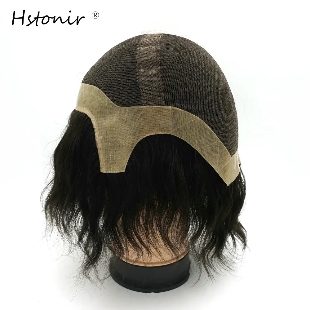 

Hstonir Swiss Lace With Npu Indian Remy Hair Wig G012
