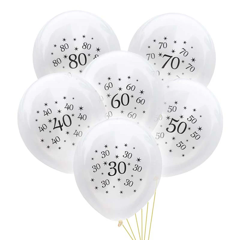 

10pcs Birthday Balloons 30 40 50 60 70 80 Years Old Birthday Party Decorations Adult Balloon Birthday Air Balls Party Supplies