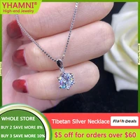 1 5 carat created diamond solitaire pendant necklace fine tibetan silver choker statement necklace women gift fashion jewelry