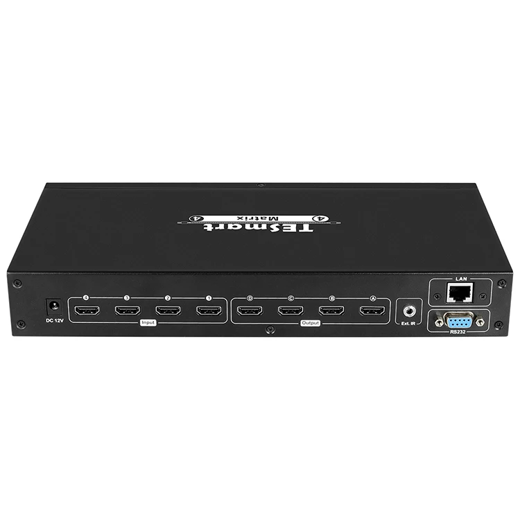 Rack Mount 4K 4x4 HDMI Matrix with RS232 LAN and LCD Display