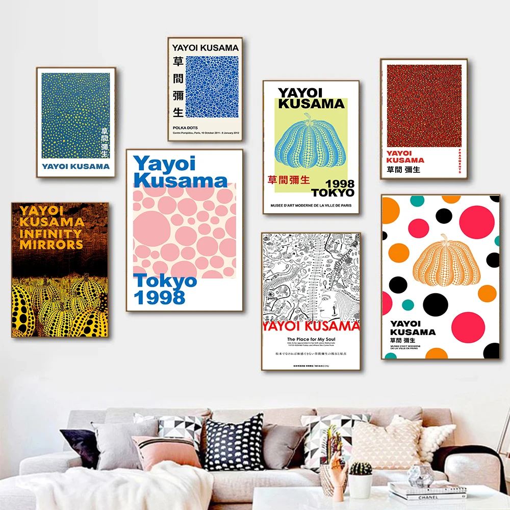 

Выставочные постеры Yayoi Kusama, абстрактные принты тыквы, японский художник, холст, живопись, музейный декор, настенные картины для гостиной