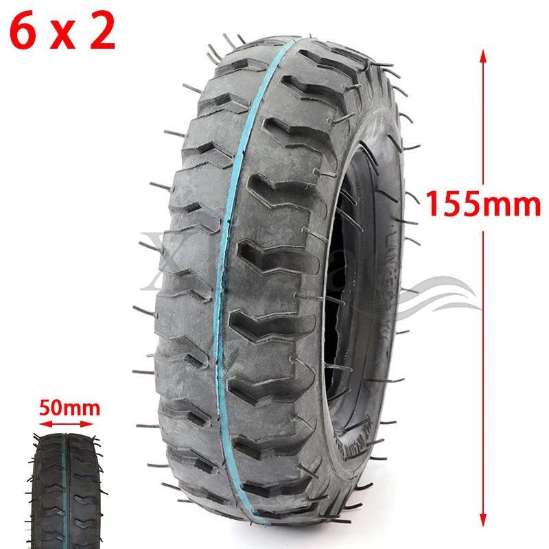 

6x2 Tire Pneu Tires 6 Inch Inner Tube Set 6x2 Wheels Fit for Electric Scooter Wheel Chair Truck Trolley Cart Air Wheel