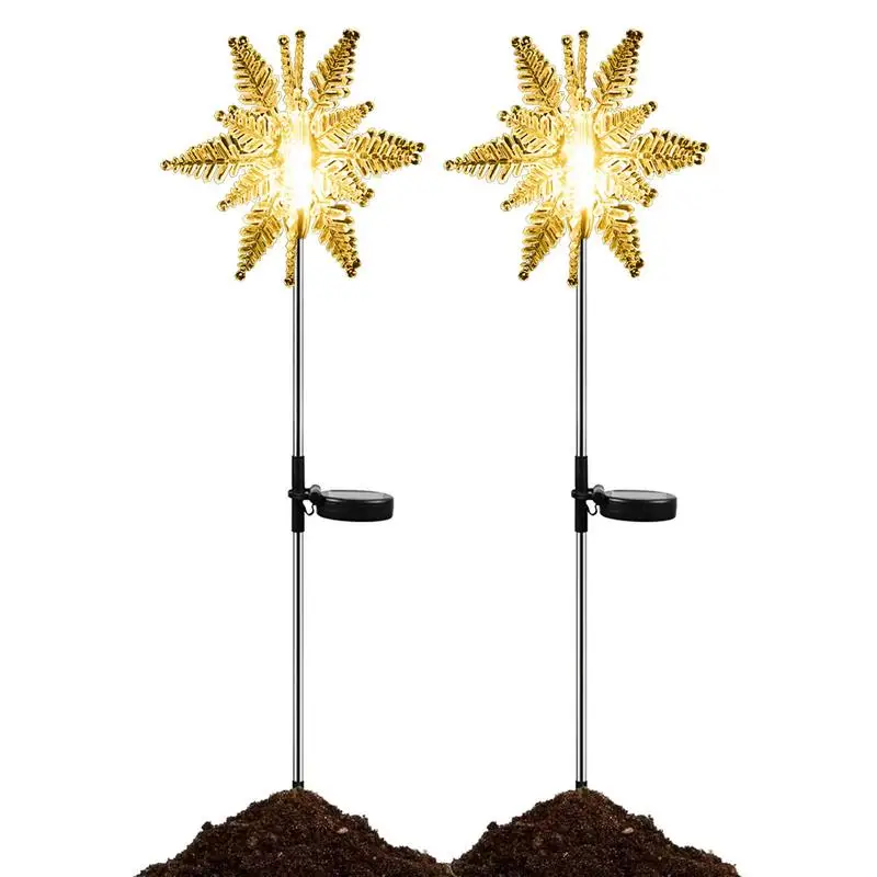 

Фонарь в виде снежинки, водонепроницаемый фонарь в виде снежинки для рождественских дорожек, фонарь в виде снежинки для улицы, фонарик в виде снежинки, фонарик на солнечной батарее, 2 шт.