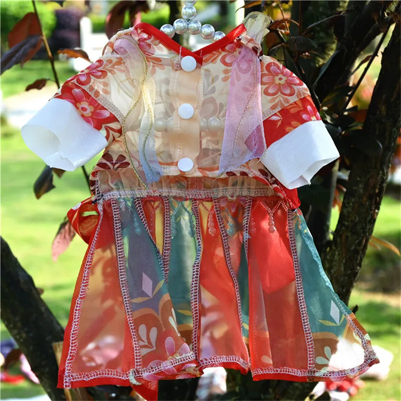 

Chinese Style Pet Clothing Dog Summer Clothes Cat Puppy Shih Tzu Maltese Pomeranian Chihuahua Poodle Yorkshire Dog Dress Hanfu