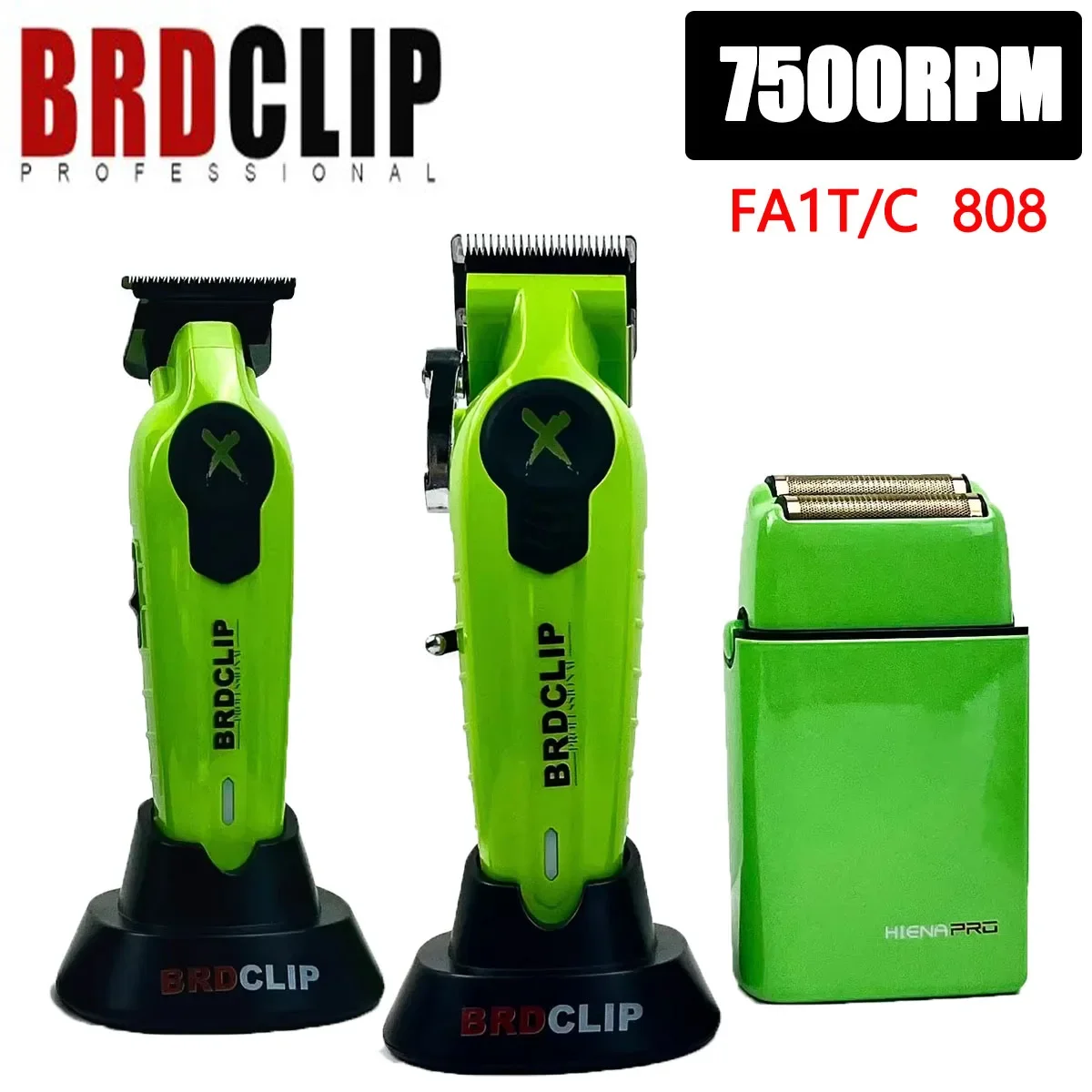 3 шт. зеленая профессиональная BRDCLIP FA1C FA1T 808 7500 об/мин парикмахерская машинка для