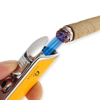 galiner cigar torch lighter 3 flame butane jet fire with cigar cutter punch metal windproof lighter turbo gas