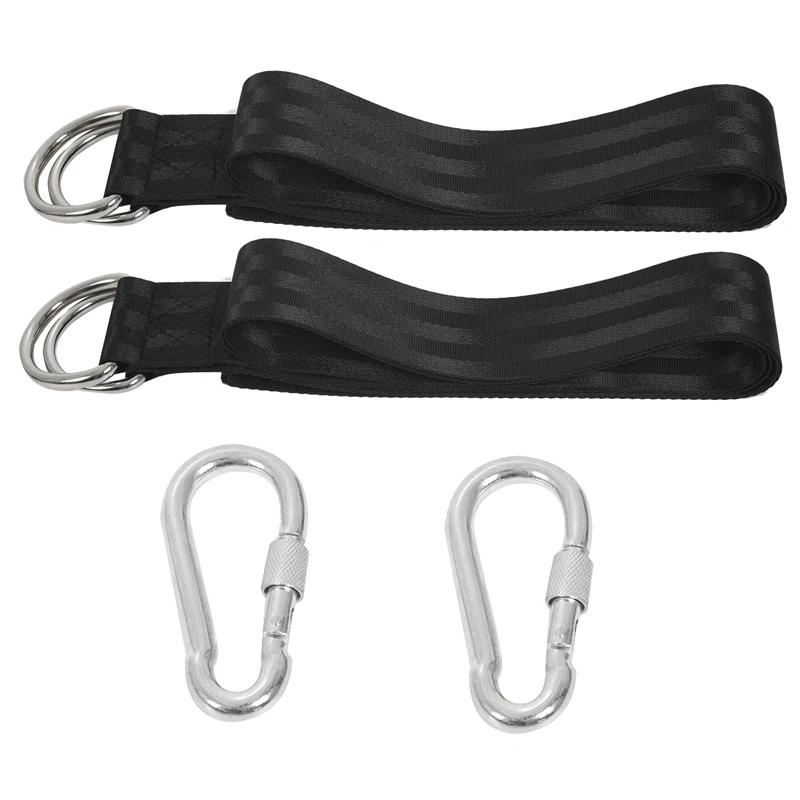 

Swing Hanging Kit Hammock Straps Rope Carabiner 350 KG Load Capacity Outdoor Camping Hiking Hammock Hanging Belt