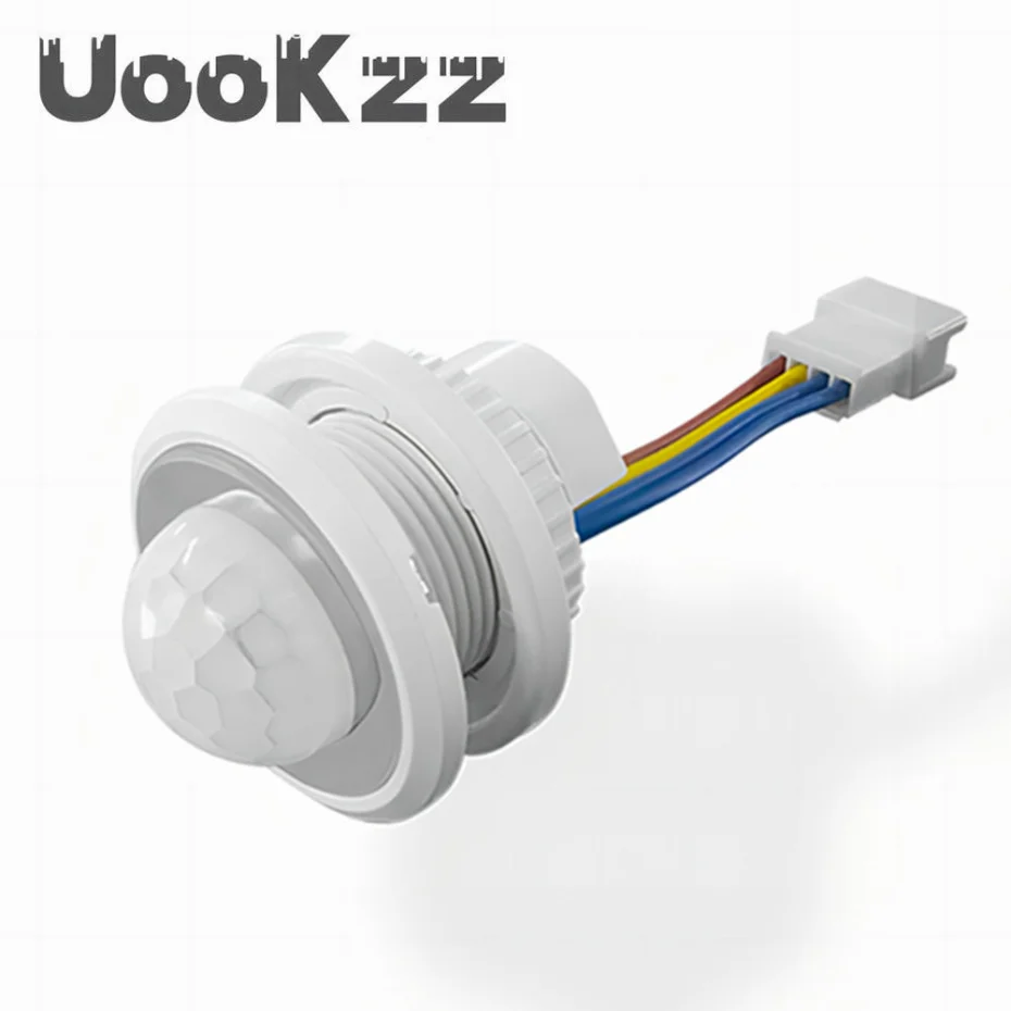 

UooKzz LED PIR Adjustable Delay Embedded Human Body Infrared Detector Infrared Motion Sensor Detector Switch AC85V-265V