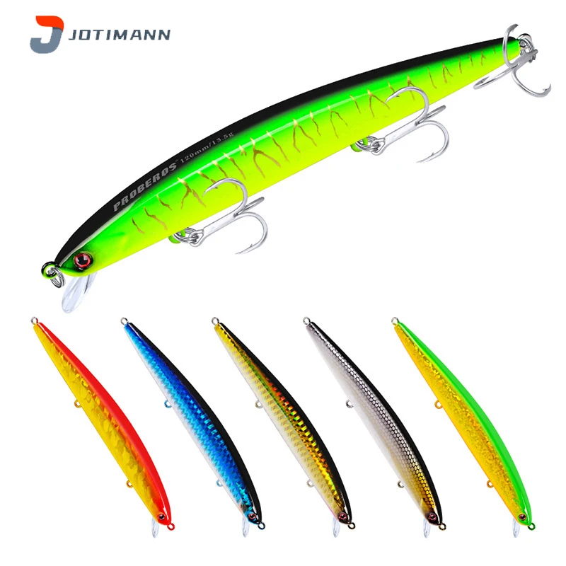 

JOTIMANN New Minnow Spinning Fishing Lure 12.5cm/15.5g Hard Bait Eyes 3d with Hooks Artificial Wobblers Trolling Fishing Tackle
