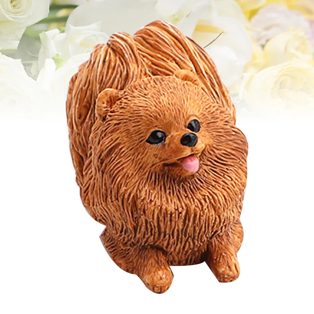 

Desktop Decor Desktop Puppy Figurine Statue Lifelike Pomeranian Model Mini Dog Sculpture Kid Animal Model Toy Child