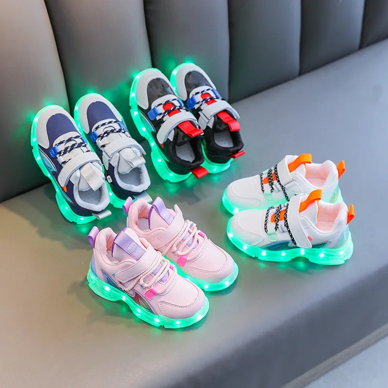 

Children Glowing Shoes Kids Luminous Sport Running Shoes Boys Fashion Light Up Sneakers Girls Soft Bottom Sneakers Size 26-37
