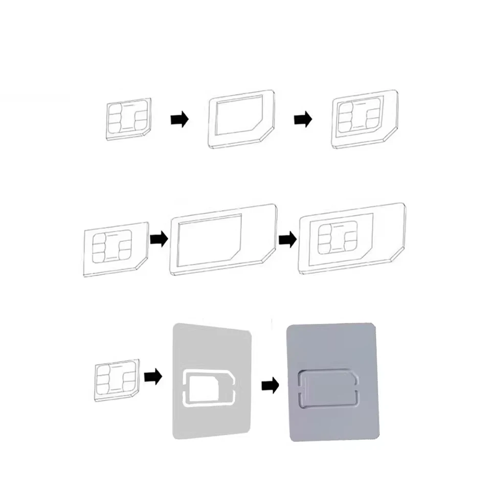 Фото 100 комплектов адаптеров для карт Micro Nano SIM, комплект разъемов для iPhone 6 7 plus 5S Huawei P8 lite P9 Xiaomi Note 4 Pro 3S Mi5 держатель для SIM-карты №5