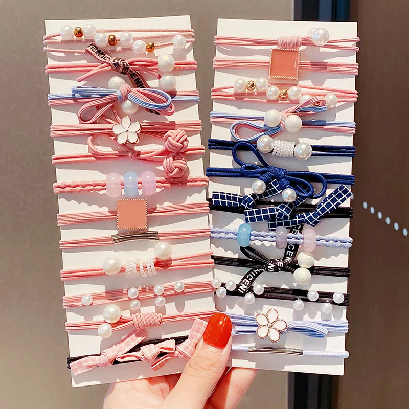 

Резинки для волос женские разноцветные, 8/12/20/25 шт./компл., с жемчугом