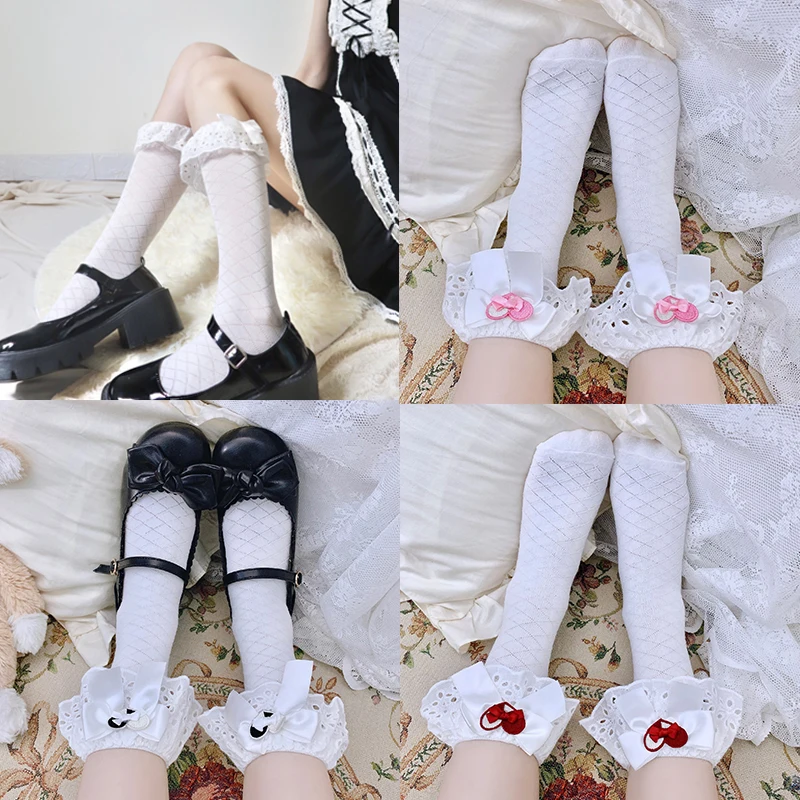 

Носки женские Короткие хлопковые в стиле «лолита», 1 пара