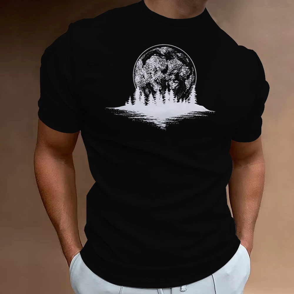 

Simple Pattern Men's T-Shirt Summer Short Sleeve Round Neck Slim Fit Men's Top Comfortable Soft Sports Quick Drying Men Clothing