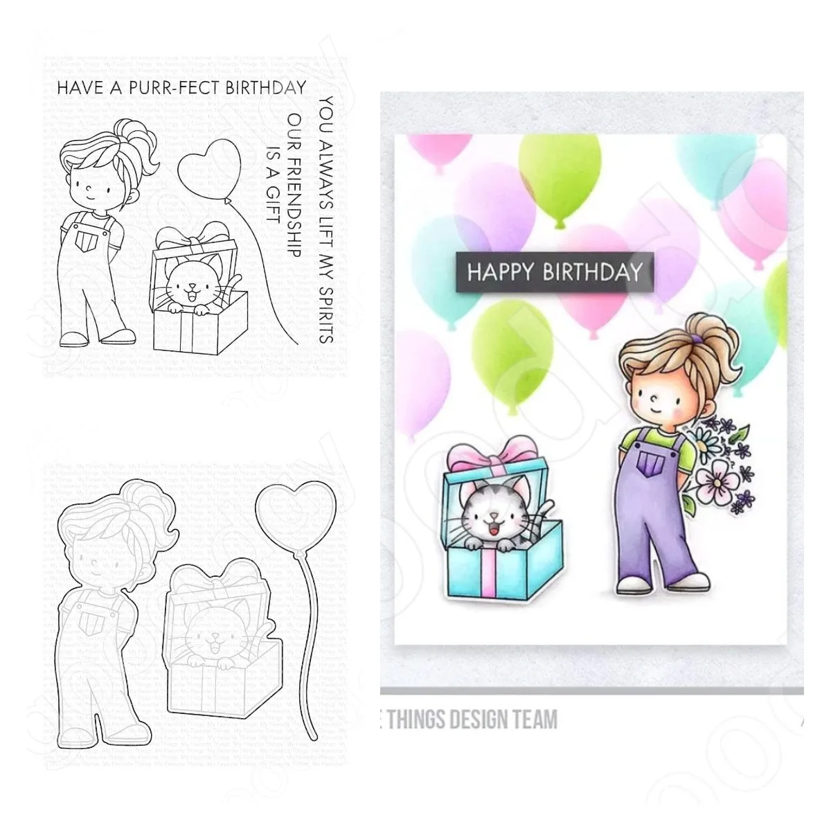 

Arrival Purr-fect Birthday Cutting Dies Stamps Scrapbook Diary Decoration Stencil Embossing Template Diy Greeting Card Handmade
