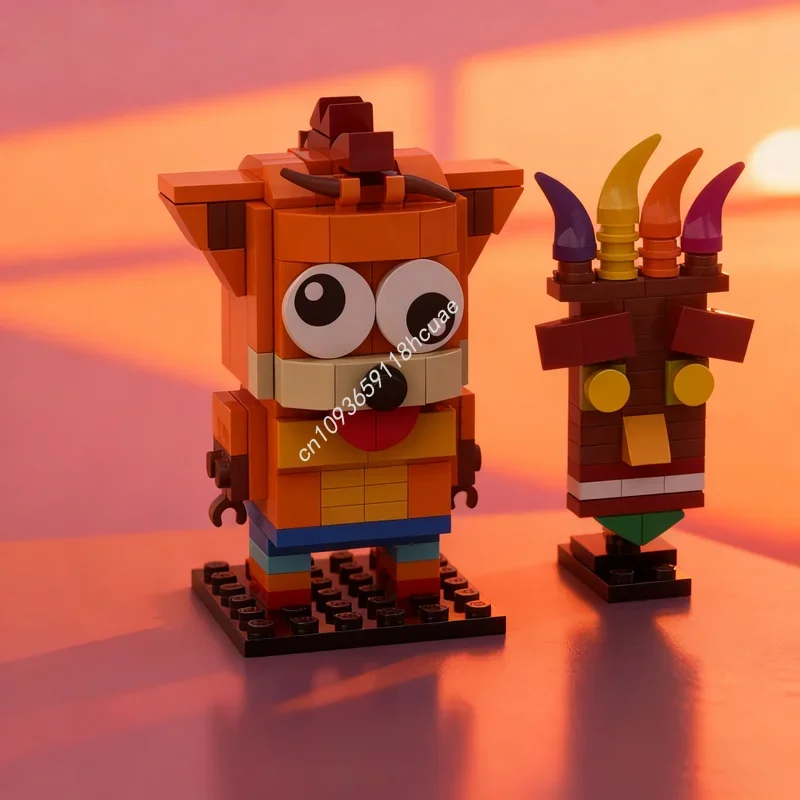 Фото Набор строительных блоков MOC Crash Bandicoot Aku Brickheadzed, 184 детали, для сборки, креативная идея, рождественский подарок, развивающая игрушка для детей №1