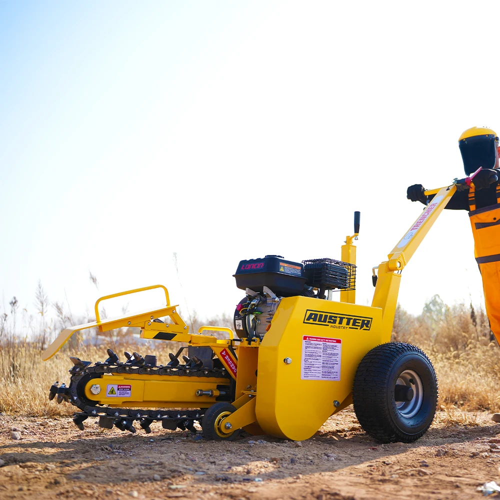 Фото Мини-траншеекопатель AUSTTER с бензиновым двигателем Loncin/Briggs&Stratton/Ducar 7 л.с., одобренный EPA №5