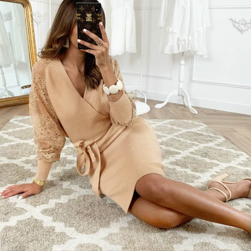 

Bodycon dress for women Square Neck Black Dress Women Elegant Cotton Fashion Side Split Dress Mini Ladies Basic