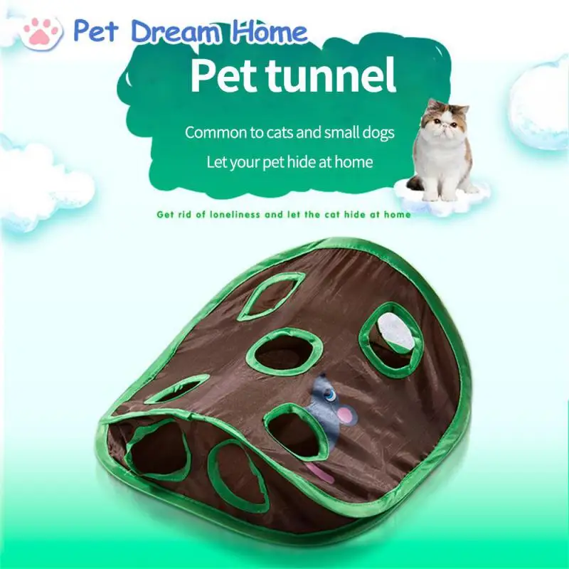 

Durable Nine-hole Kitten Intelligence Toy Environment-friendly Polyester Cloth Cat Tunnel Cat Supplies Cat Toys Portable