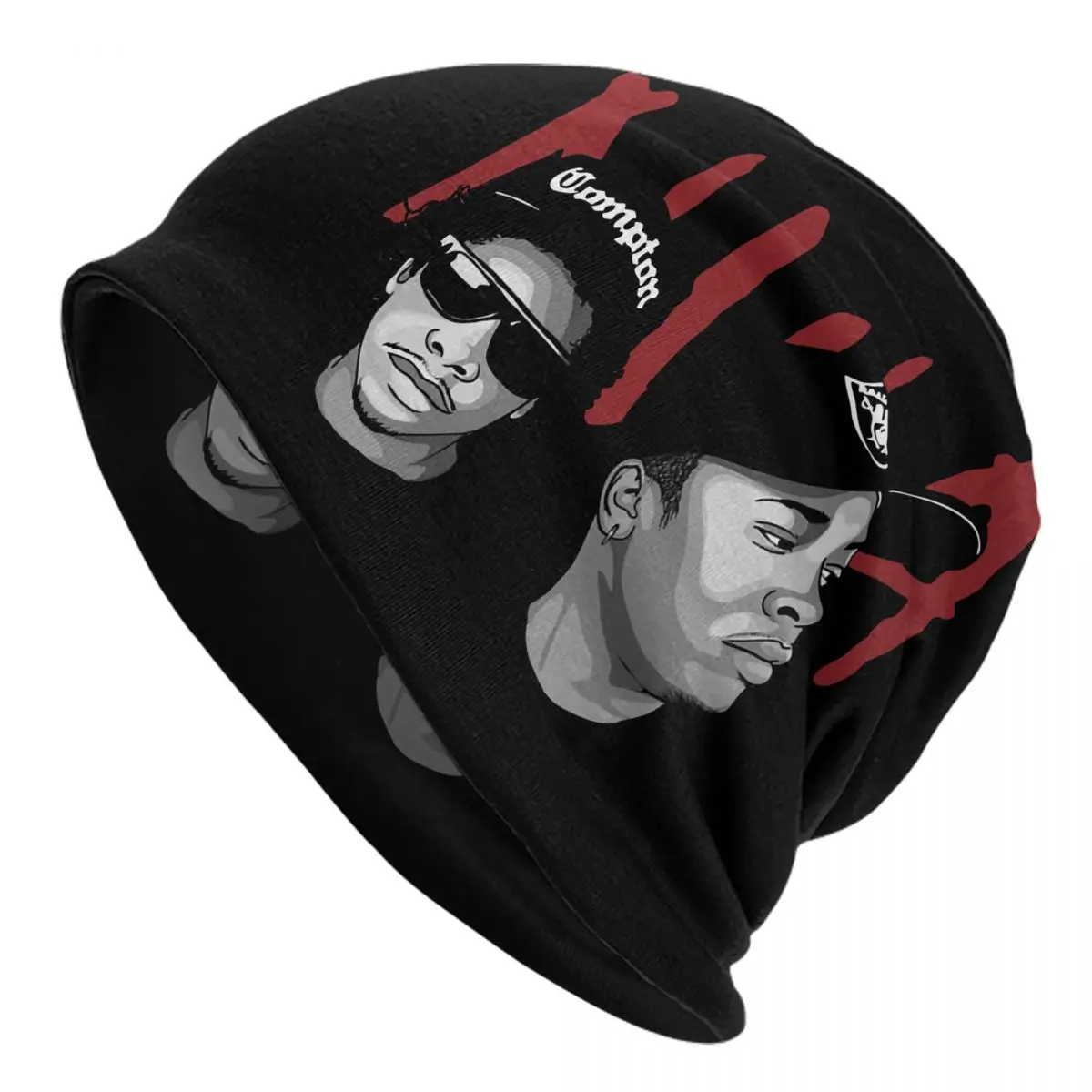 

Dr Dre & Eazy-E NWA Band Caps Goth Men Women Street Skullies Beanies Hats Summer Warm Multifunction Bonnet Knit Hat