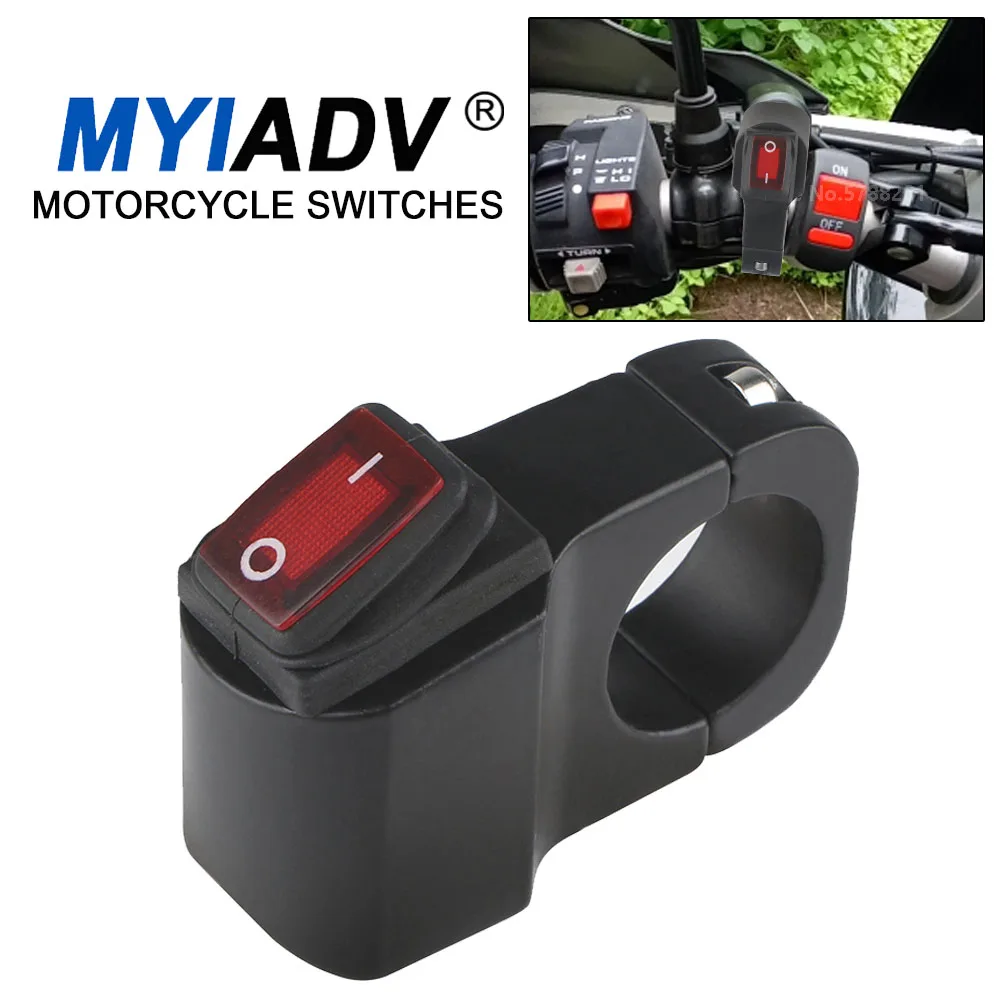 Купи 12V Motorcycle ON/OFF Switch 7/8'' 22mm Handlebar Headlight Scooter ATV Aluminum Alloy 2-Wire Light Water Resistant Switchs за 173 рублей в магазине AliExpress