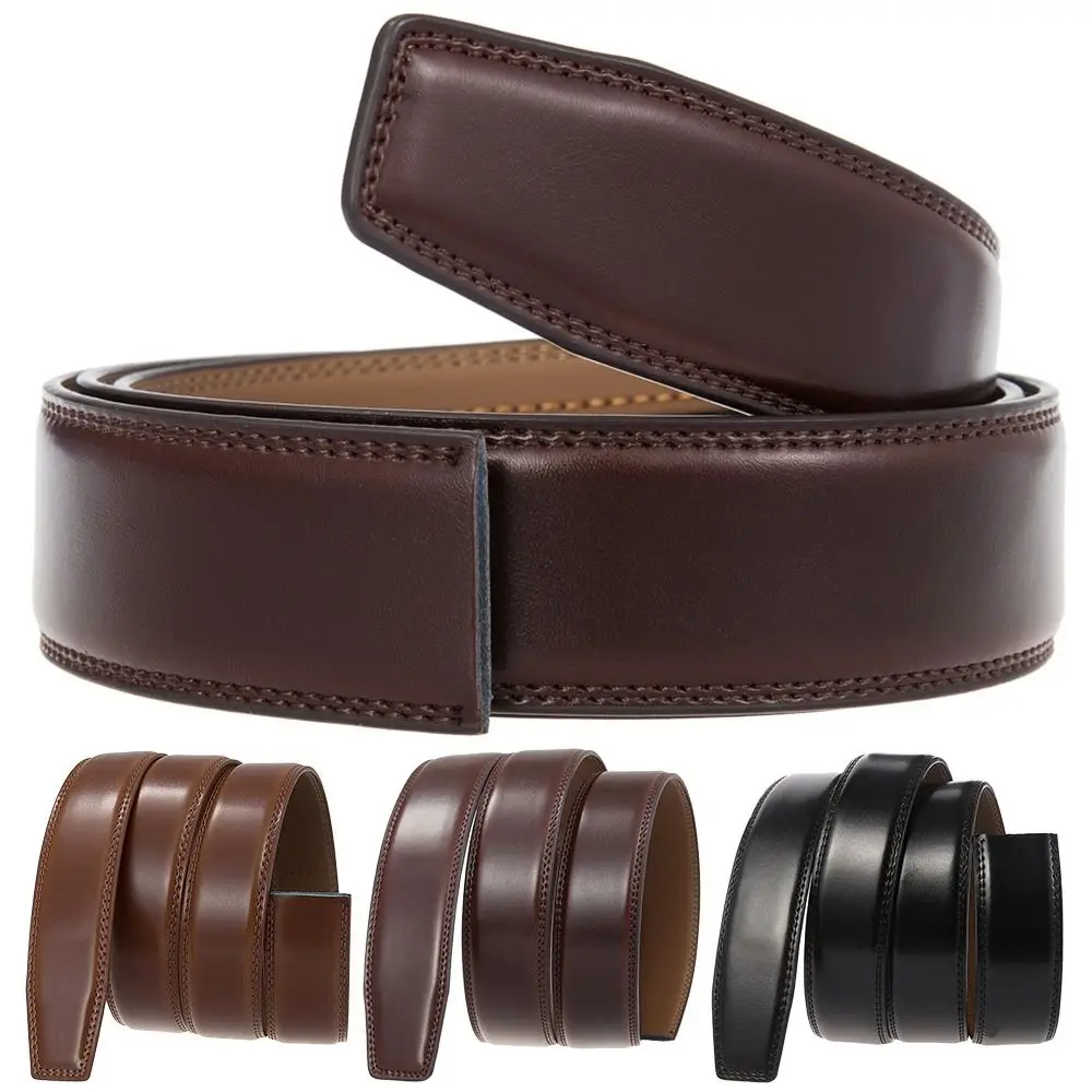 

Durable Replacement Without Buckle Craft DIY Non-porous Girdle Classic Waistband Genuine Leather Belt 3.5cm Waistband