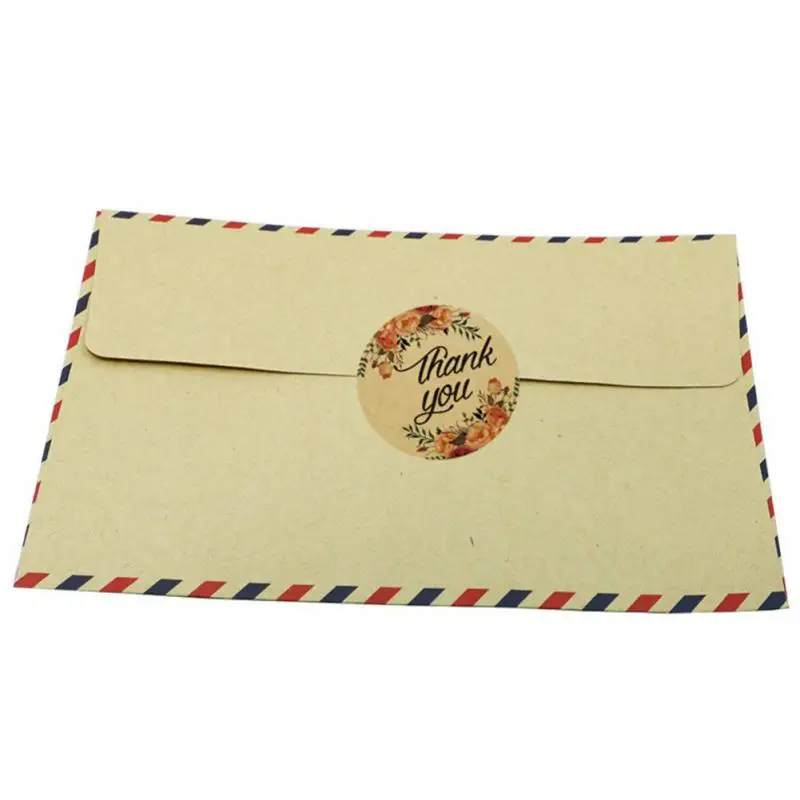 

Gift Sealing Stickers 500Pcs Thank You Vintage Kraft Paper Thank You Labels Scrapbooking Stickers Round Envelopes Seal Stickers