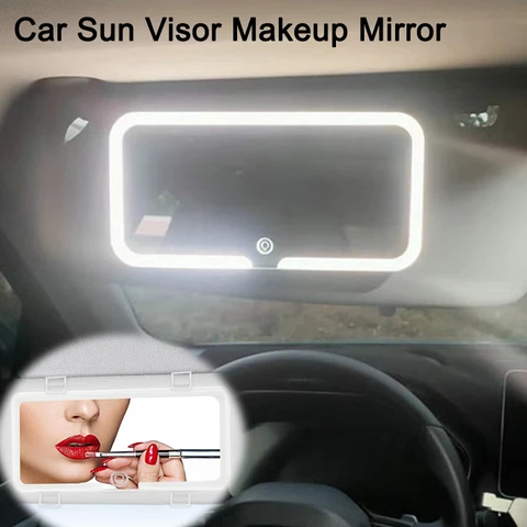 Зеркало для макияжа автомобильное, с регулируемой яркостью, 3 цвета