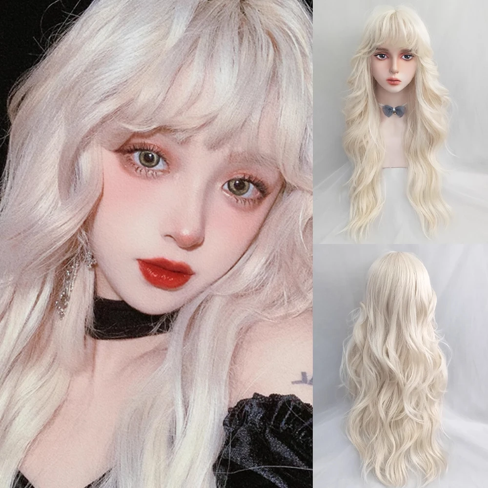 Парик длинный синтетический женский термостойкий для косплея со светлыми и