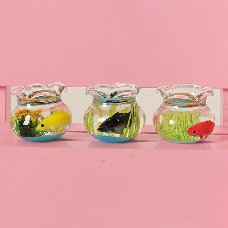 Миниатюрные предметы стеклянная рыба Искусственный аквариум для 1/6 1/12