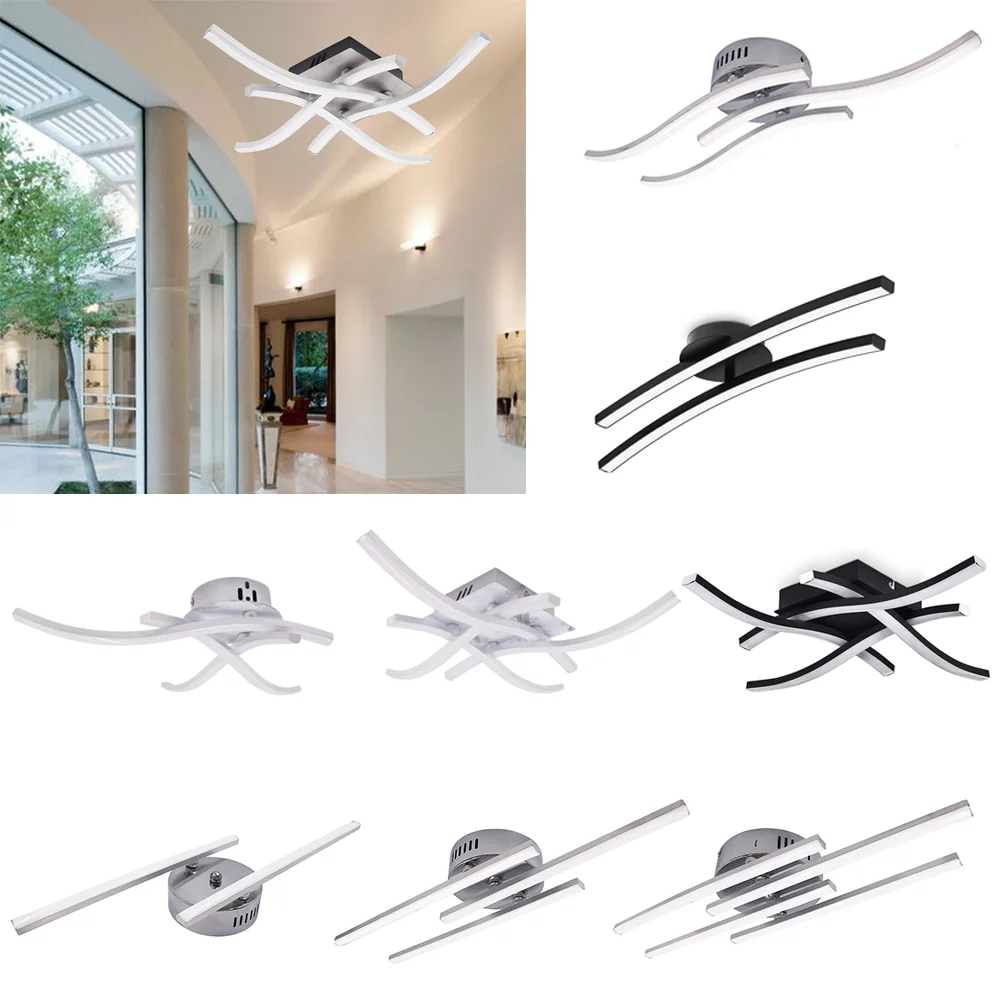 

LED Ceiling Light 85-265V Creative Forked Shaped Modern Ceiling Lamp 18W 24W LED Lamparas De Techo for Kitchen Bedroom Corridor