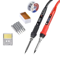jcd electric soldering iron 80w lcd digital display adjustable temperature soldering iron tips 220v110v welding solder tool908s