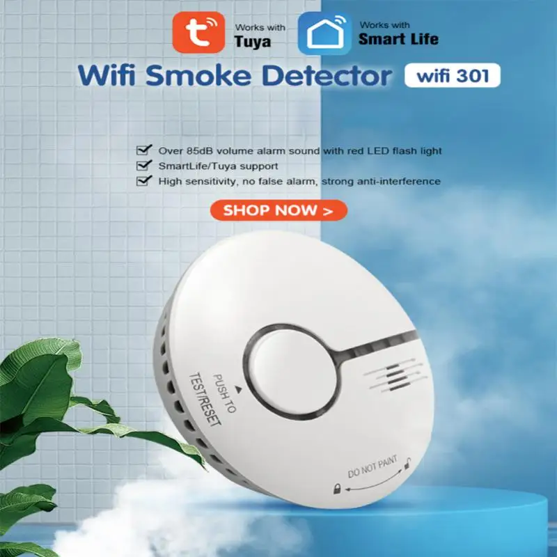 

For Home Kitchen Smoke Detector 85db Smart Fire Alarm Sensor Tuya Remote Monitoring Wireless Gas Detector Smart Home