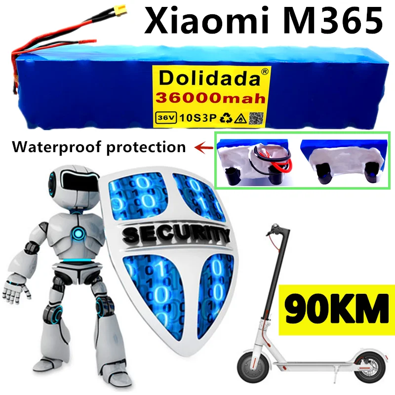 

Новый аккумулятор высокой мощности 36 В 10S3P 36 Ач xiaomi M365 аккумулятор 36000 мАч для электровелосипеда с BMS