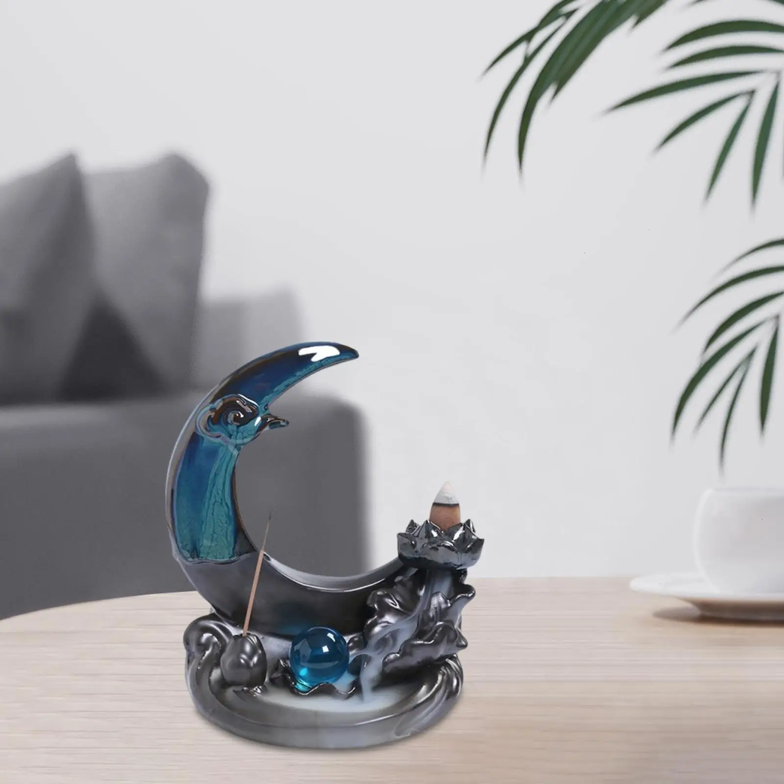 Курильница с обратным потоком Луны керамическая статуя водопад держатель для