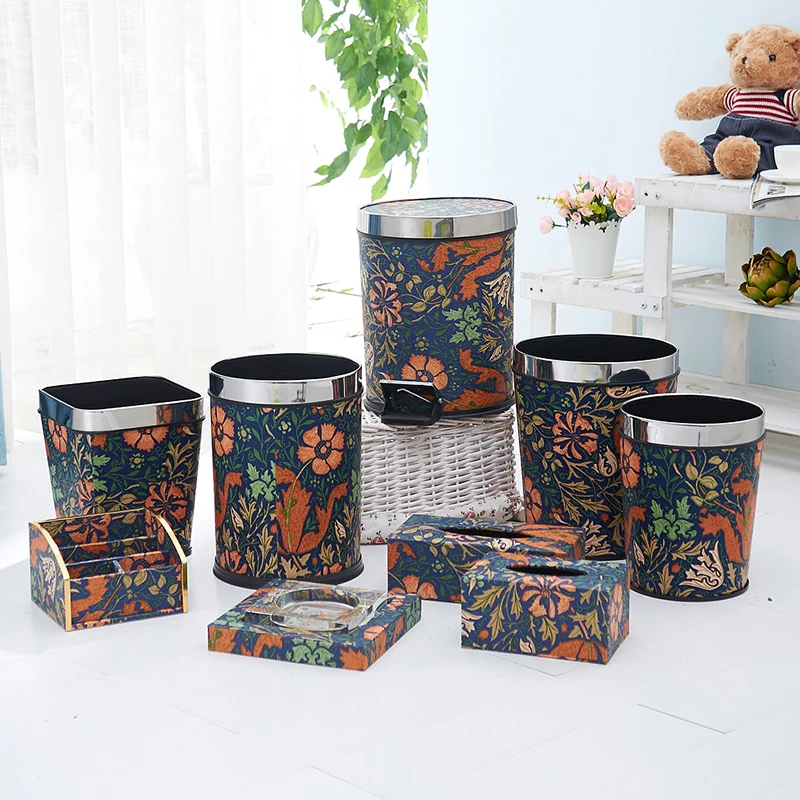 

Эстетическое кухонное мусорное ведро с подвесками, роскошное офисное мусорное ведро, корзина для переработки, уборка туалета, товары для до...