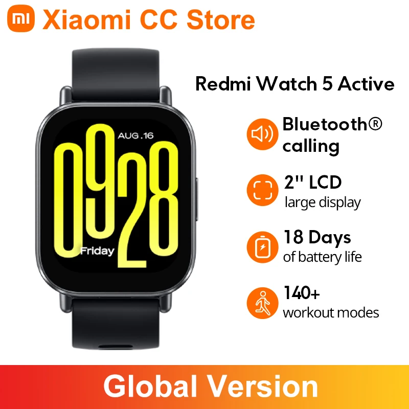 Глобальная версия Xiaomi Redmi Watch 5 Active 2-дюймовый дисплей До 18 дней автономной работы
