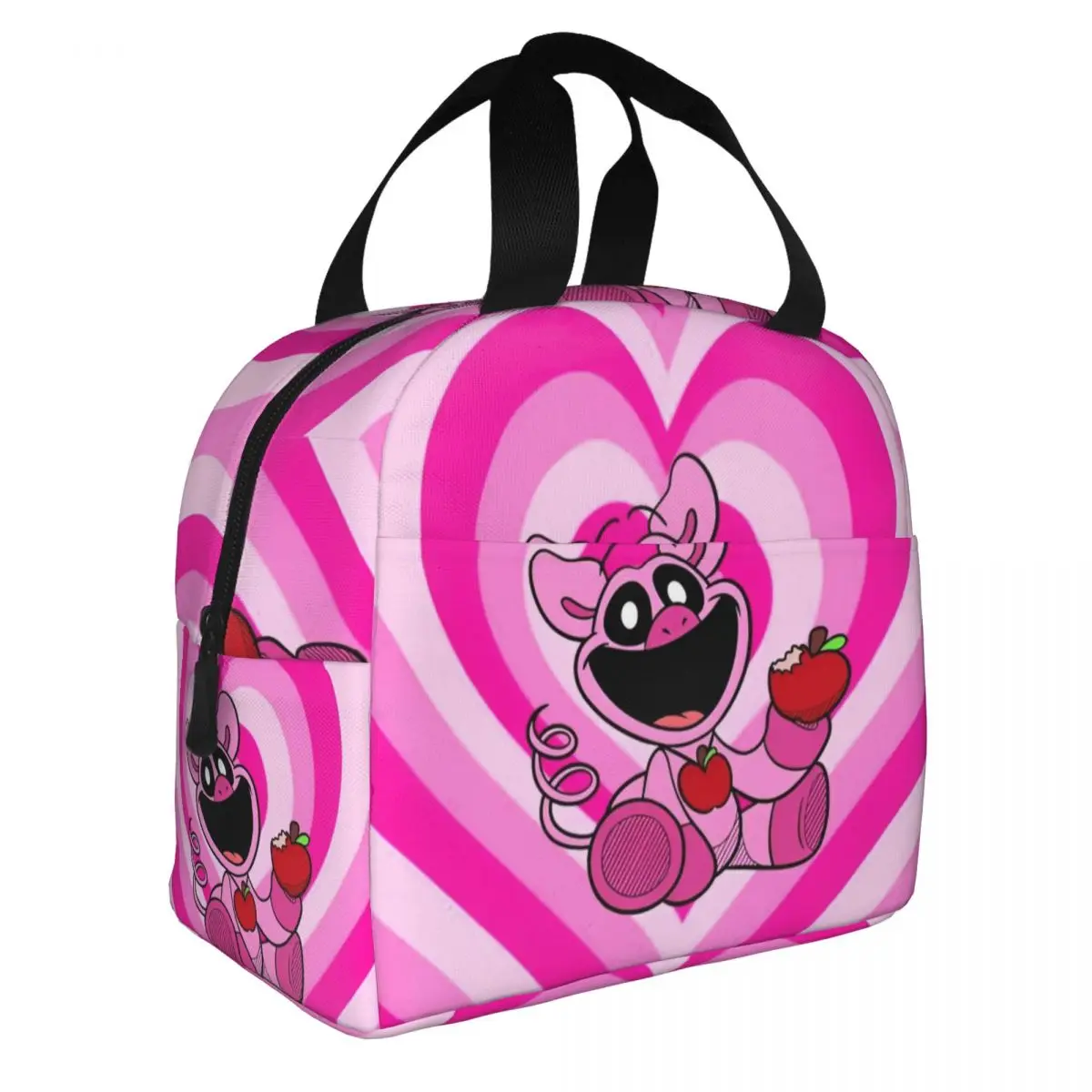 Изолированный Ланч-бокс для мужчин и женщин сумка-тоут с улыбающимся рисунком