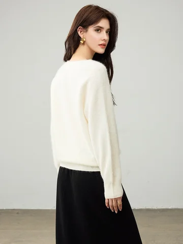 SuyaDream женские флисовые пуловеры из шерсти и кашемира, белые, винные