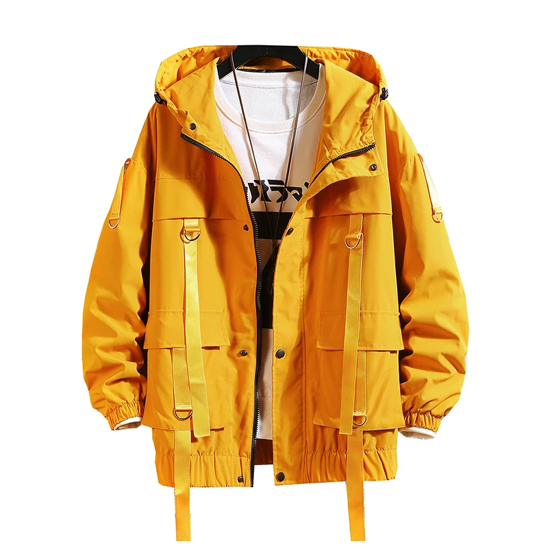 Winter Spring Men's Hooded Jacket Coat Windbreaker Fashion Coats Mens Solid Color Bomber Jackets Outwear Men's Clothings