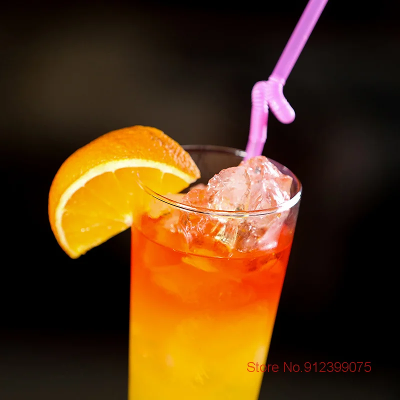 Недорогой прозрачный барочный прямой длинный бокал для напитков бессвинцовый