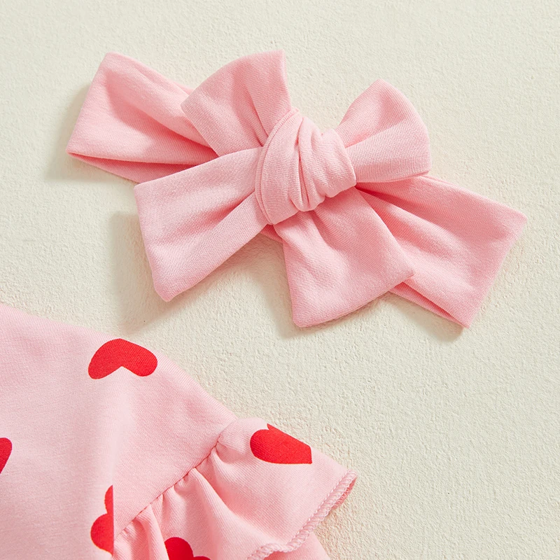 Наряд на День Святого Валентина для маленьких девочек комбинезон с длинными