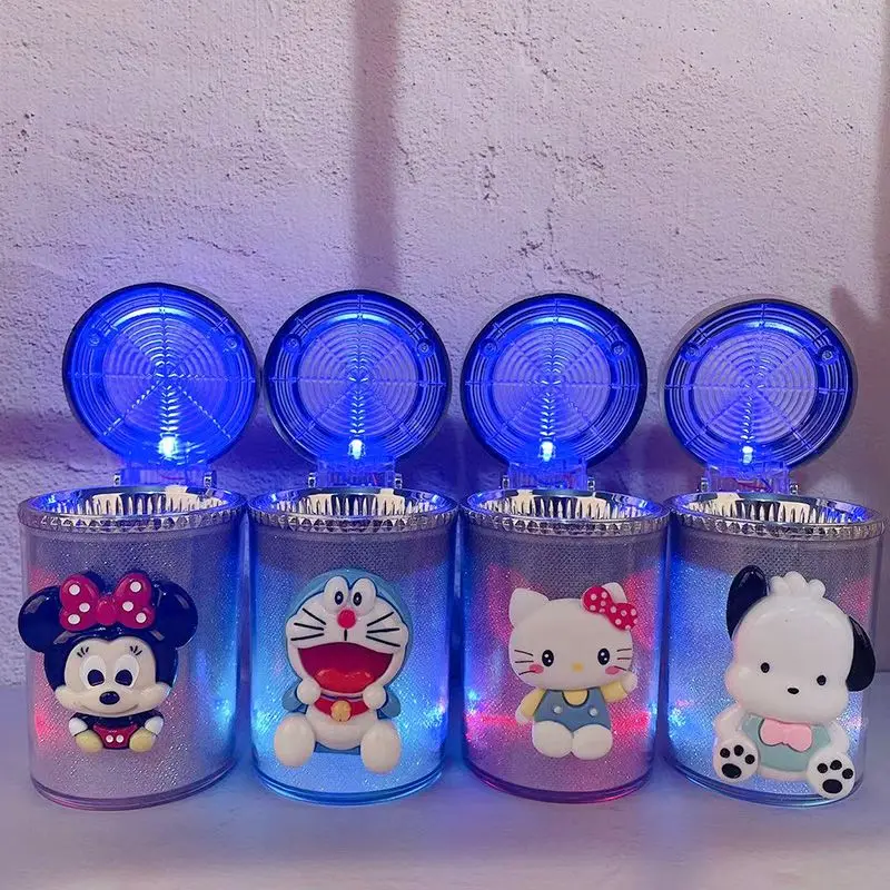 

Милая серия Sanrios аниме Hello Kitty Kuromi Cinnamoroll мультяшный автомобиль красочные светодиодные огни пепельница Милая домашняя красочная