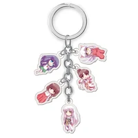 inuyasha keychain man acrylic key chain women key holder couples keyring anime key ring girl pendant porte clef higurashi kagome